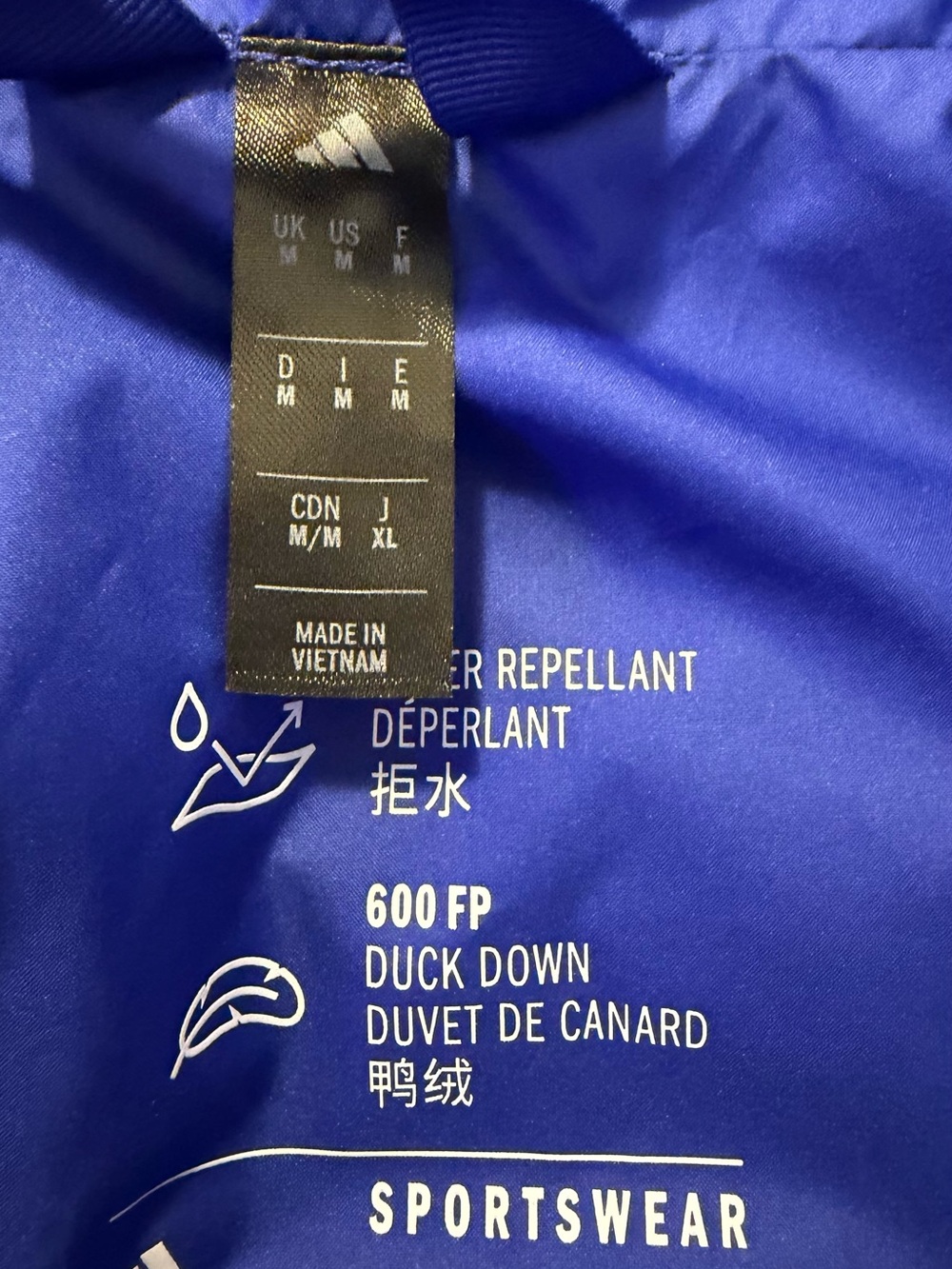 adidas Blue Water-Repellent Puffer Jacket with Hood - Picture 4 of 12